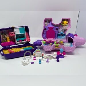 Polly Pocket Unicorn Party Playset w/3 Mini Figures & Polly Pocket Backpack Set